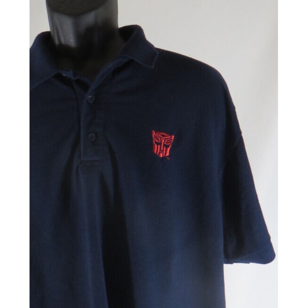 2008 Hasbro 80s Tees Transformers Polo Shirt Navy Blue Size XL